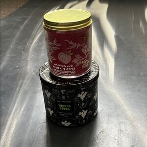 Bath & Body Works Pumpkin Apple and Wicked Apple Candle Duo For 2